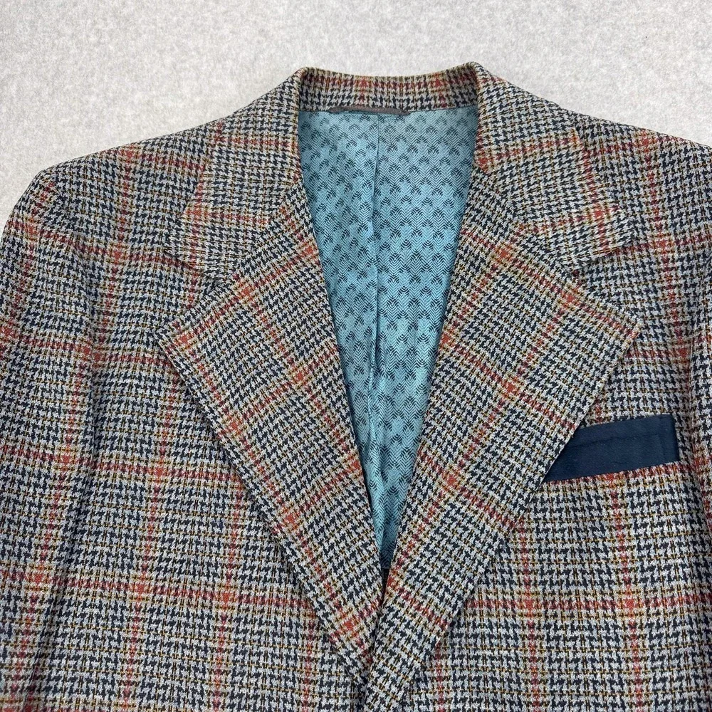 Vintage Towncraft Blazer Mens 38R Gray Plaid Wool‎ Tweed Sport Coat Retro USA